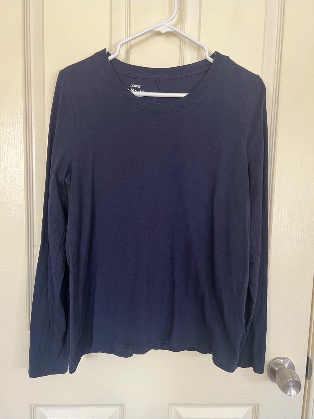 J.Crew Girlfriend Tee Medium Navy Long Sleeve 100% Cotton